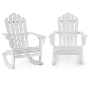 Rushmore Set 2 fauteuils à bascule jardin style adirondack sapin blanc