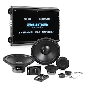 CS-Comp-12 Car-HiFi-Komplett-Set 3-Wege-Lautsprecher Set 6-Kanal Auto-Endstufe