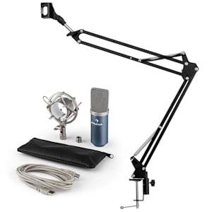 MIC-900BL USB Mikrofonset V3 Kondensatormikrofon + Mikrofonarm Niere blau