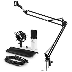 MIC-900WH USB Mikrofonset V3 Kondensatormikrofon + Mikrofonarm Niere weiß