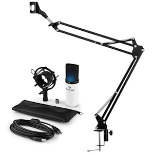 MIC-900WH-LED USB Mikrofonset V3 Kondensatormikrofon Mikrofonarm LED weiß