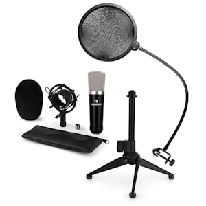 CM003 Mikrofon-Set V2 Kondensatormikrofon XLR Mikrofonstativ POP-Schutz