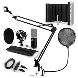 CM003 Mikrofon-Set V5 Kondensatormikrofon USB-Konverter schwarz