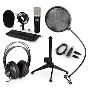CM003 Set V2 Micro à condensateur + Convertisseur USB + Casque + Pied