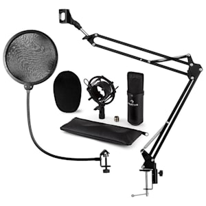 CM001B Set Microfono V4 Condensatore Braccio Anti-Pop nero