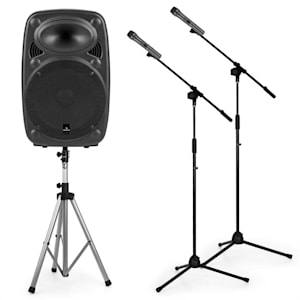 Streetstar 12 kit sono mobile 12" support d'enceintes 2x supports de micros