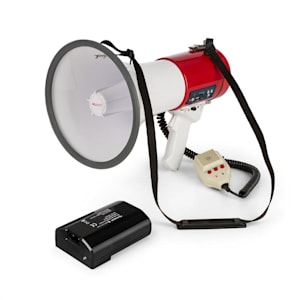 MEGA080USB Mégaphone USB enregistrement 80W + batterie - rouge