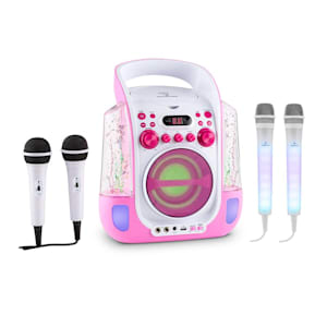Kara Liquida rosa + Micrófono Dazzl Set de equipo de karaoke y micrófono Iluminación LED