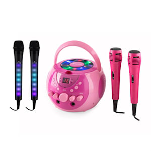 SingSing pink + Dazzl Mic Set Karaokeanlage Mikrofon LED-Beleuchtung