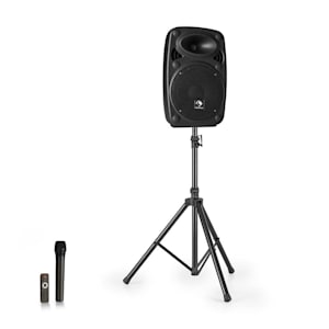 Streetstar 8 Equipo PA portátil + Trípode Woofer de 8" Micrófono UHF 200W Negro