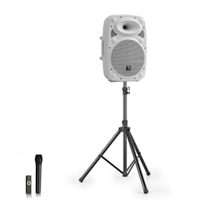 Streetstar 10 Sono portable woofer 10" + trépied + micro UHF 400W - blanc
