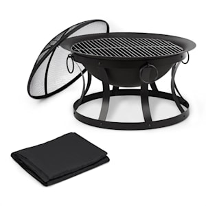 Pentos 2-i-1-eldskål Ø73cm gnistskydd Ø60cm grill skyddsöverdrag