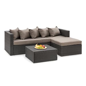Theia Lounge Set Juego de muebles para jardín Negro/Marrón