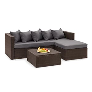 Theia Lounge Set da giardino marrone / grigio scuro