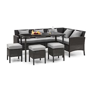 Titania Dining Lounge Set Muebles de jardín Negro/Gris claro
