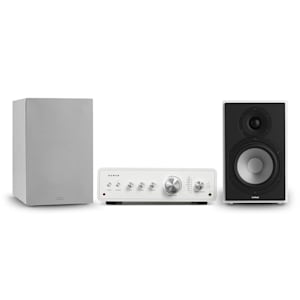 Drive 802 Stereo-Set Digital Stereo-Verstärker + 2 Regallautsprecher BT5.0 Fernbedienung Weiß / Weiß / Grau