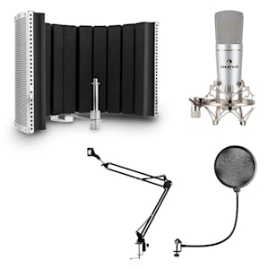 MIC-920 USB Mikrofon-Set V5 Kondensatormikrofon Mikrofonarm POP-Schutz Mikrofonabschirmung silber