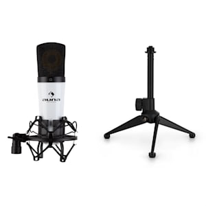 MIC-920 USB Mikrofon-Set V1 Kondensatormikrofon Mikrofonstativ Plug & Play weiß