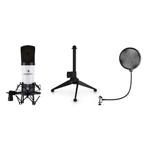 auna MIC-920 USB Microphone Set V1 Micrófono de condensador Protección anti POP blanco