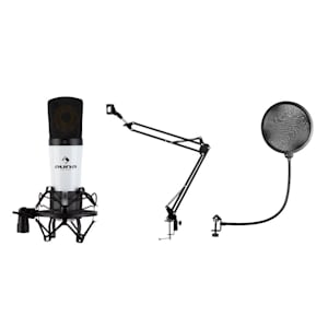 MIC-920 USB Mikrofon-Set V4 Kondensatormikrofon Mikrofonarm POP-Schutz weiß