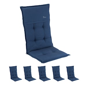 Coussin Coburg Coussin de fauteuil chaise de jardin à dossier haut en polyester 53x117x9 cm