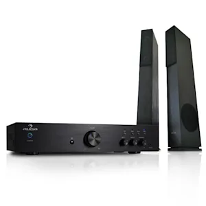 HiFi System "Elegance" - 600W Amplifier & Slim Black Tower Speakers