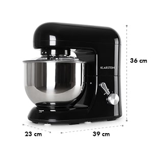 Bella Nera Küchenmaschine, 1200W 1,6 PS, 5 Liter schwarz