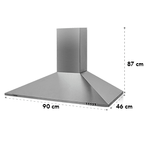 AWS-P53B3 Filter 3 Hotte aspirante Acier inox 90cm 340m³/h