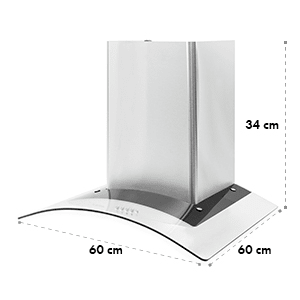 Digestoř Klarstein AWG-A38A2, ušlechtilá ocel, 60 cm