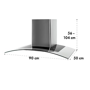 Klarstein GL90WS páraelszívó,rozsdamentes acél,90 cm, 490m3/h