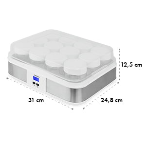 Klarstein Gaia, 12 pohár, joghurt készítő gép, időzítő,fehér