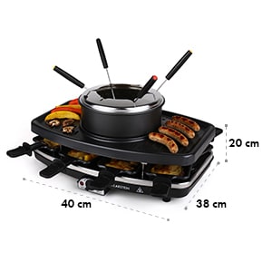Entrecote raclettegrill natursten fondue 1100W 8 personer