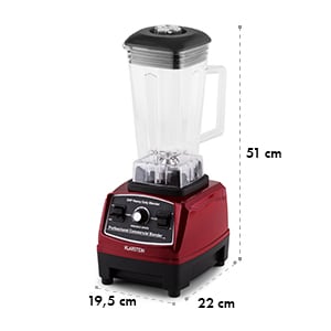 Klarstein Herakles-2G-R, 1500 W, 2 liter, asztali mixer, smoothie, BPA nélkül