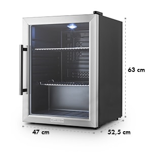 Klarstein Beersafe XL, chladnička s objemom 65 litrov, energet. trieda B, sklenené dvere, nerezová oceľ