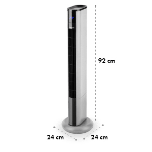 Skyscraper 3G Turmventilator 48W Luftdurchsatz 1.633 m³/h Touchpanel Fernbedienung silber