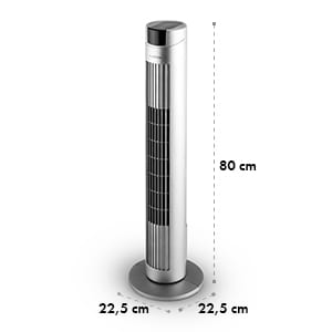 Skyscraper 2G, stĺpový ventilátor s dotykovým ovládaním, 40 W, aromatický olej, diaľkový ovládač, strieborný
