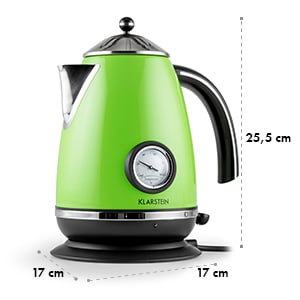 Klarstein TK7-AquavitachaletG, 2200W, zelená rýchlovarná kanvica z ušľachtilej ocele
