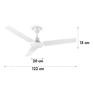 Spin Doctor, stropný ventilátor, 55 W, 122 cm, 3 ramená, nehrdzavejúca oceľ, biely