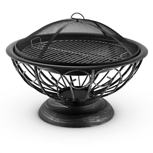 Tulip Fire Pit ø75cm Barbecue Fireplace Spark Protection Burnished Steel