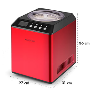 Vanilla Sky máquina de gelado compressor 2l 180W de aço inoxidável vermelho