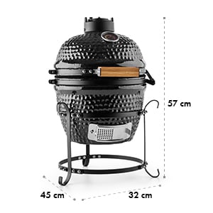 Princesize Kamado grill en céramique 11" BBQ - noir
