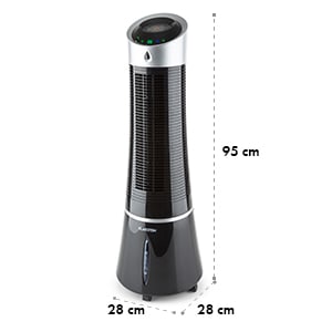 Skyscraper Ice 4-in-1 Luftkühler Ventilator Luftbefeuchter Luftreiniger 210 m³/h | 6 Liter | 30 Watt | 3 Geschwindigkeiten | Oszillation | Ionisator | Timer | Fernbedienung | mobil