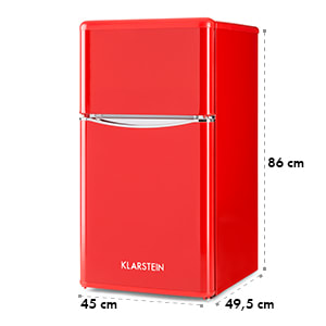 Klarstein Monroe Red kombinovaná chladnička s mrazničkou 61/24 l A+ Retrolook červená