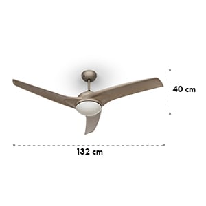 Klarstein Figo, titán, mennyezeti ventilátor, 52", 55 W, mennyezeti lámpa, 2 x 42 W, távirányító