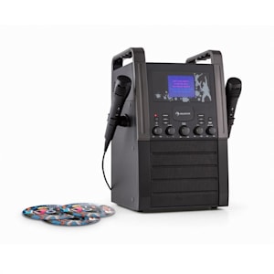KA8B-V2 BK Chaîne karaoké Lecteur CD AUX 2 micros 3x CD+G -noir