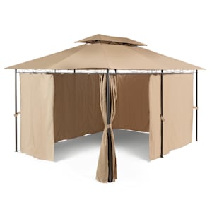 Grandezza Gartenpavillon Partyzelt 3x4m Stahl Polyester braun