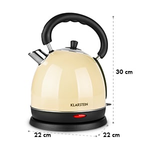 Teatime Bouilloire théière 1850-2200W 1,8 litres, inox - crème