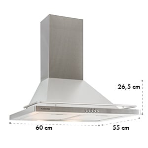 Timea Afzuigkap Roestvrij staal 60cm 416 m³/h Wandconstructie