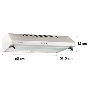 Klarstein Purista, vstavaný digestor, kov, sklo, 60 cm, 166 m³/h, montáž na stenu