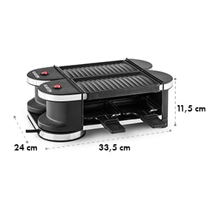 Tenderloin Mini Raclette-Grill Grelhador Eléctrico 2 Chapas 360º 600W